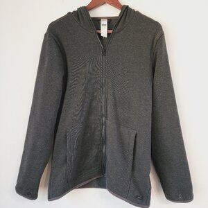 Forclaz Decathlon Men Knit Jacket Hoodie Sz L Brown Zip Pocket Fitness Travel